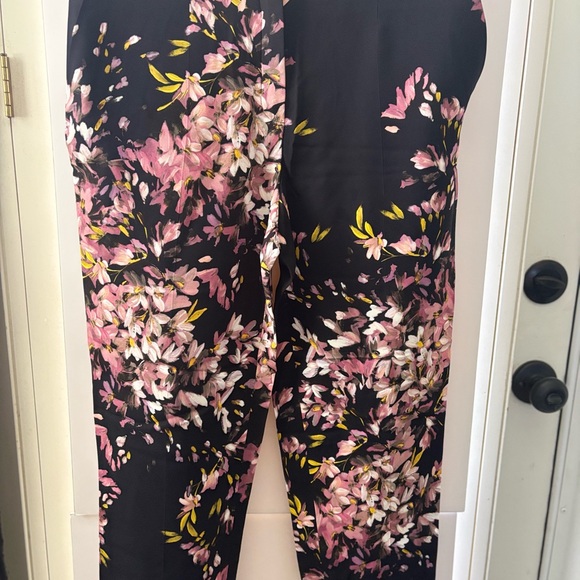 Escada Black Floral dress up pants ankle size 6 36 EU - Picture 7 of 13